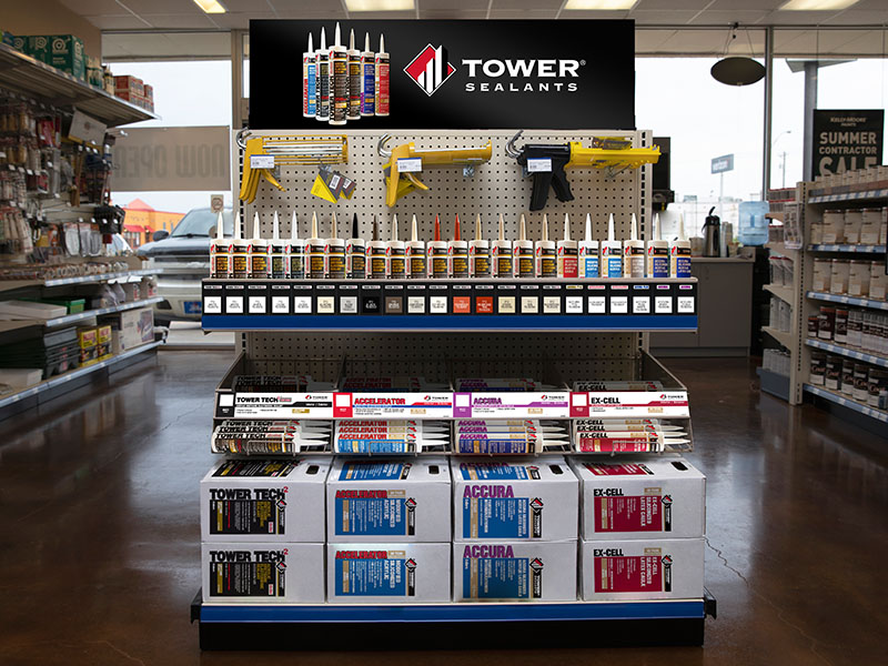 Image of a Tower Sealants vendor endcap