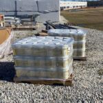 Palate of AU-1 buckets wrapped up in shrink wrap