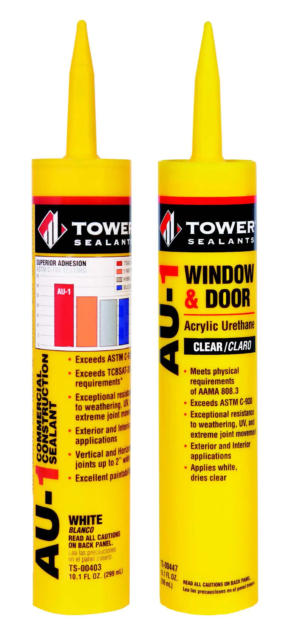 Tower Sealant and Tower Sealants Window & Door Caulk Tubes Side by Side