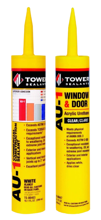 Tower AU-1 Window and Door acrylic urethane sealant tubes white and clear